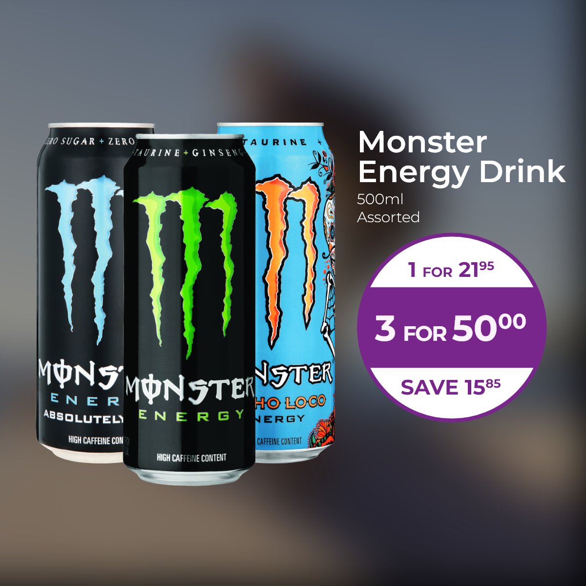 Get up and get going with deals on energy drinks! Get yours now: bit.ly/4dbs8Kq Offer valid until 12 May 2024. #Monster #EnergyDrink #DisChem