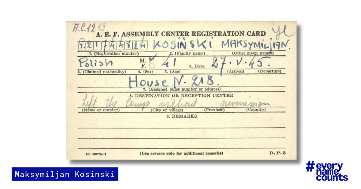 #everynamecounts: Help us digitize 19,200 index cards on the fates of DisplacedPersons from the DP camp in #Neustadt in #Holstein. We can use the data to answer questions: Which concentration camp had they been held in? Were they survivors of the #Cap Arcona or the #Thielbek?