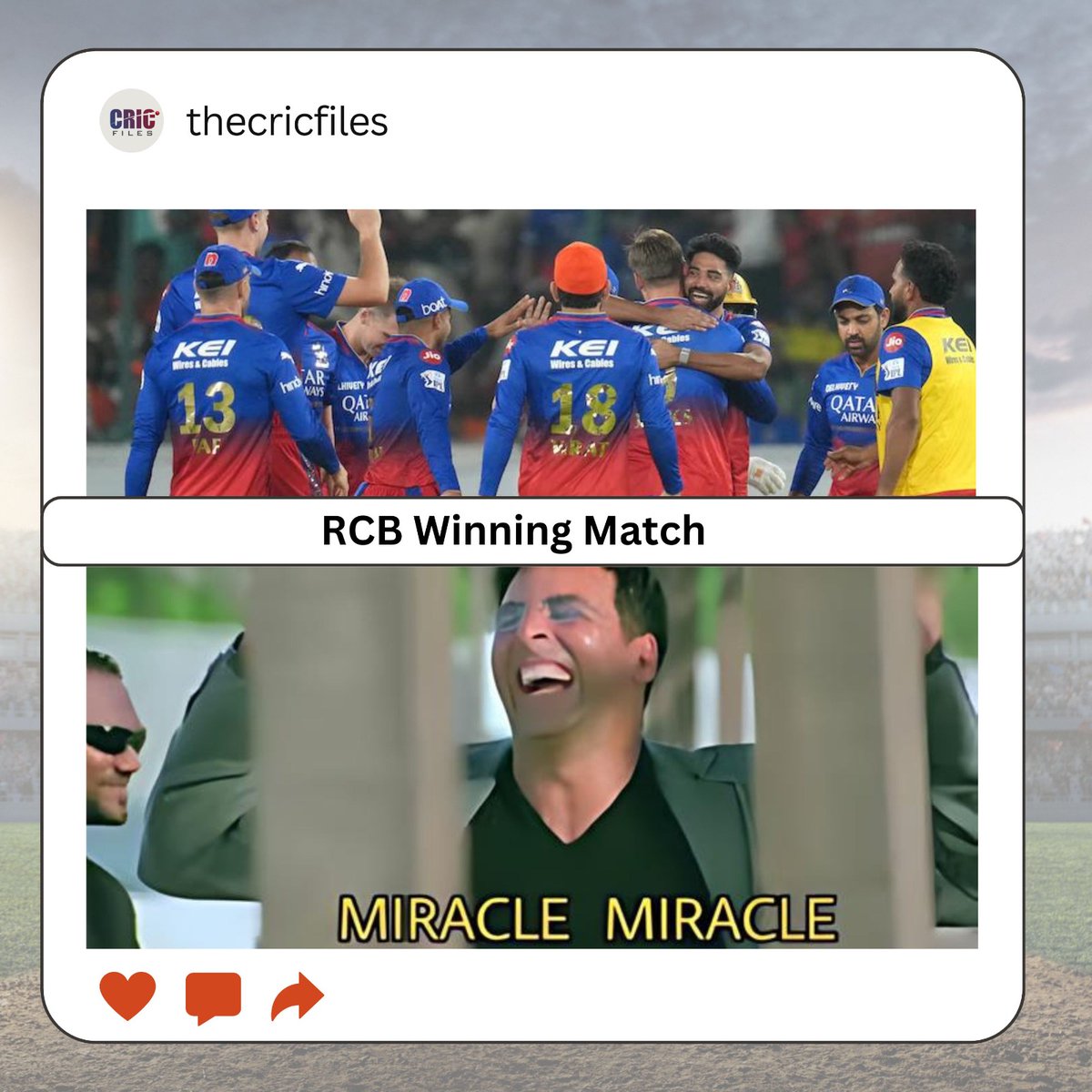 Miracle Miracle..... 😆😆😅

#RCBvsSRH #SRHvsRCB #PatCummins #kavyamaran #IPLPlayoffs