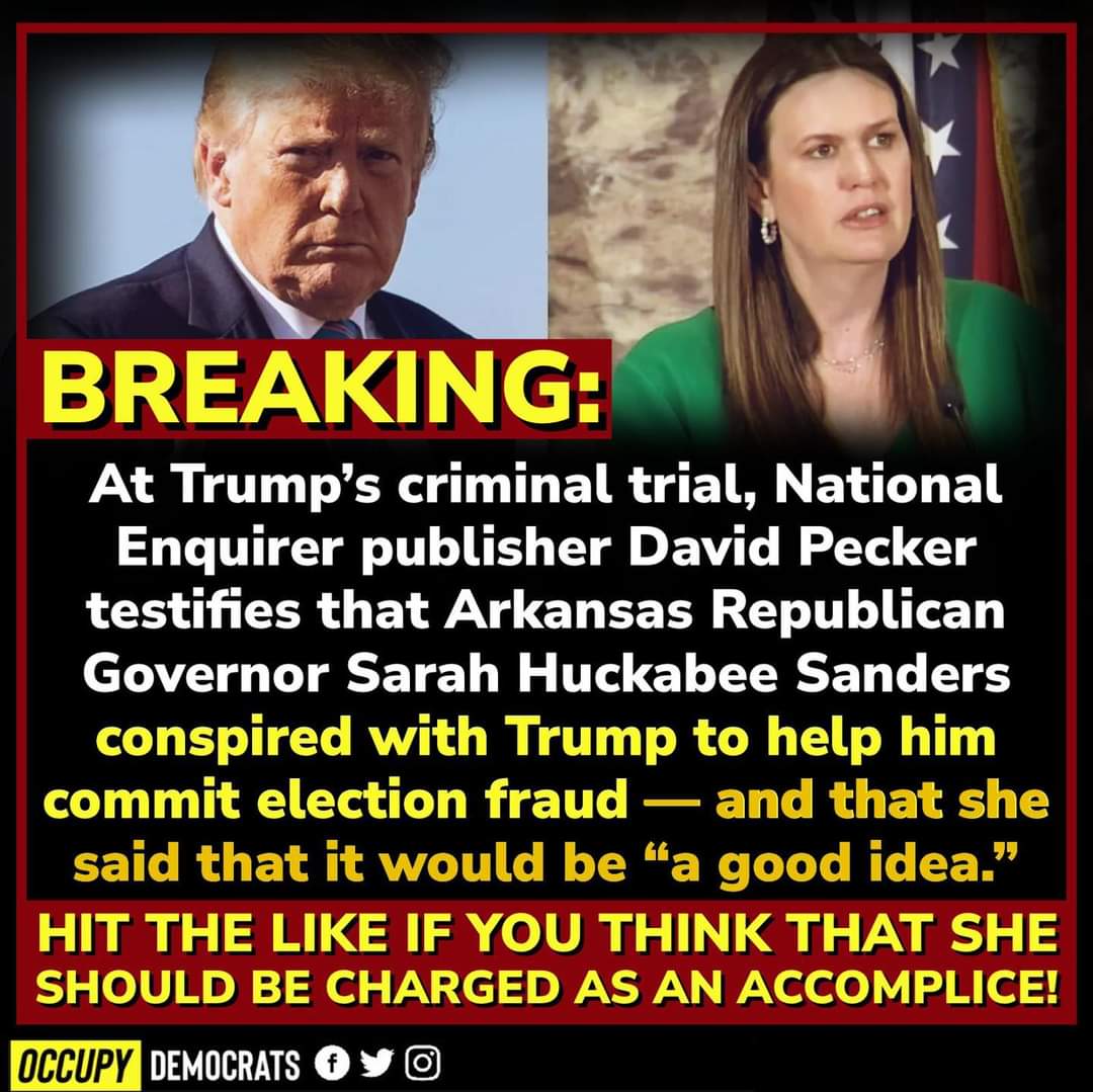 @SarahHuckabee 
#TeamCOUP
#Trumpinsurrection 
#6thjanuary2021wasaninsidejob 
#TrumpCrimeSyndicate 
You are rotten to the core.
#RepublicansLieAboutEverything 
#RepublicansAreTheProblem