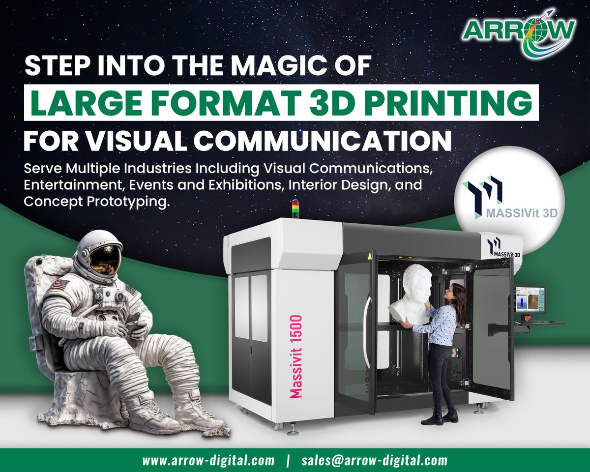 Transforming Industries with Massivit 3D Printing Technologies Ltd. Printing Innovation!

Revolutionize your business with our groundbreaking, super-fast, large format 3D printing technology.

#ArrowDigital #Massit3D #3DPrintingInnovation #LargeFormatPrinting