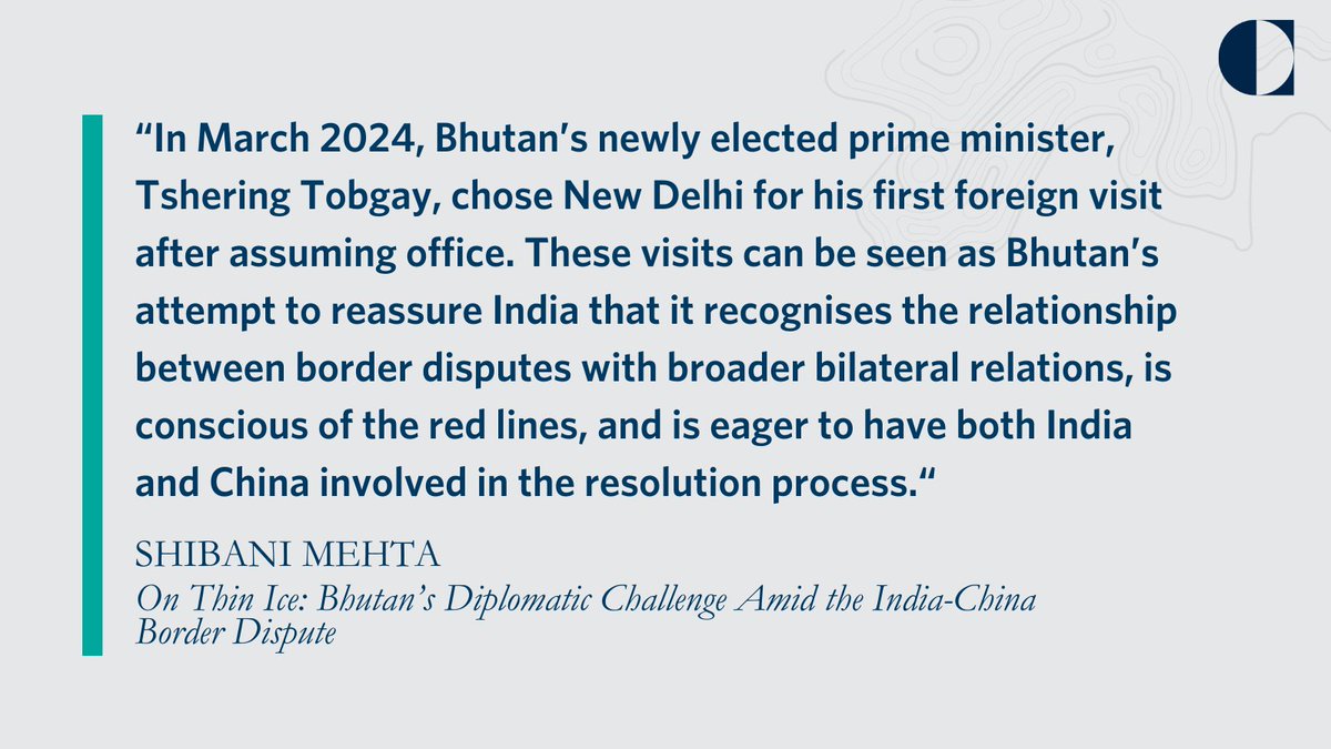Amid ongoing India-China border tensions, how is Bhutan navigating its foreign policy challenges? Read our latest commentary to find out more about this delicate diplomatic balance: carnegieindia.org/2024/04/23/on-…