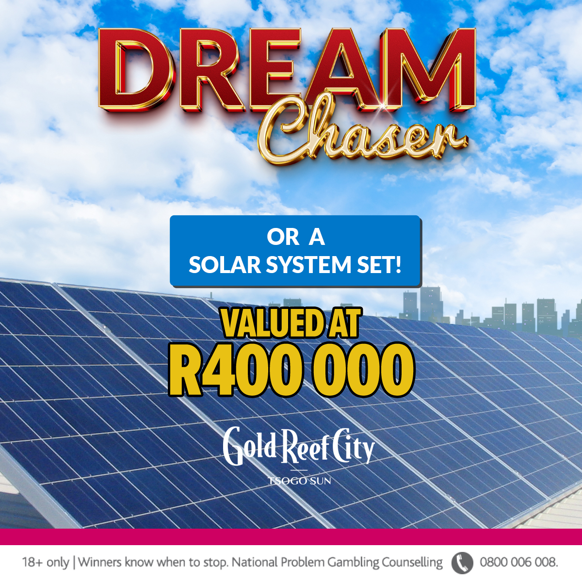 Unleash your luck every Saturday for your chance to win an array of prizes, including cash, vehicles, a Harley Davidson, and a home solar system valued at R400,000, exclusively at Gold Reef City! 🎉 Discover how you can be a winner at goldreefcity.co.za 🏆