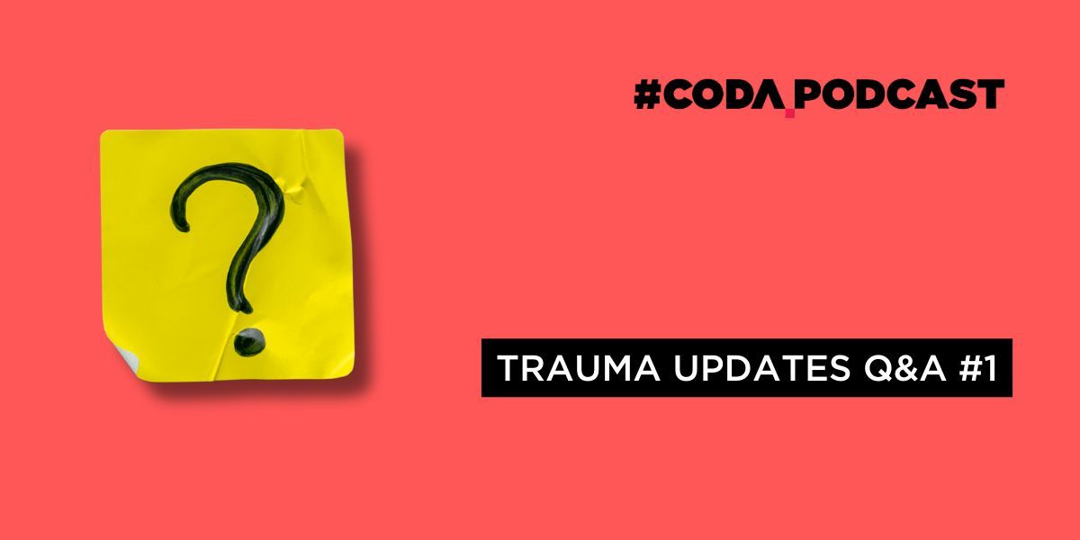 New #Codapodcast out now, 'Trauma Q&A with Ben Medley and Luke McDonald.' 🎧 Listen to the full podcast: buff.ly/3Usv2mz #Coda22 #Trauma #TraumaCare #CriticalCare