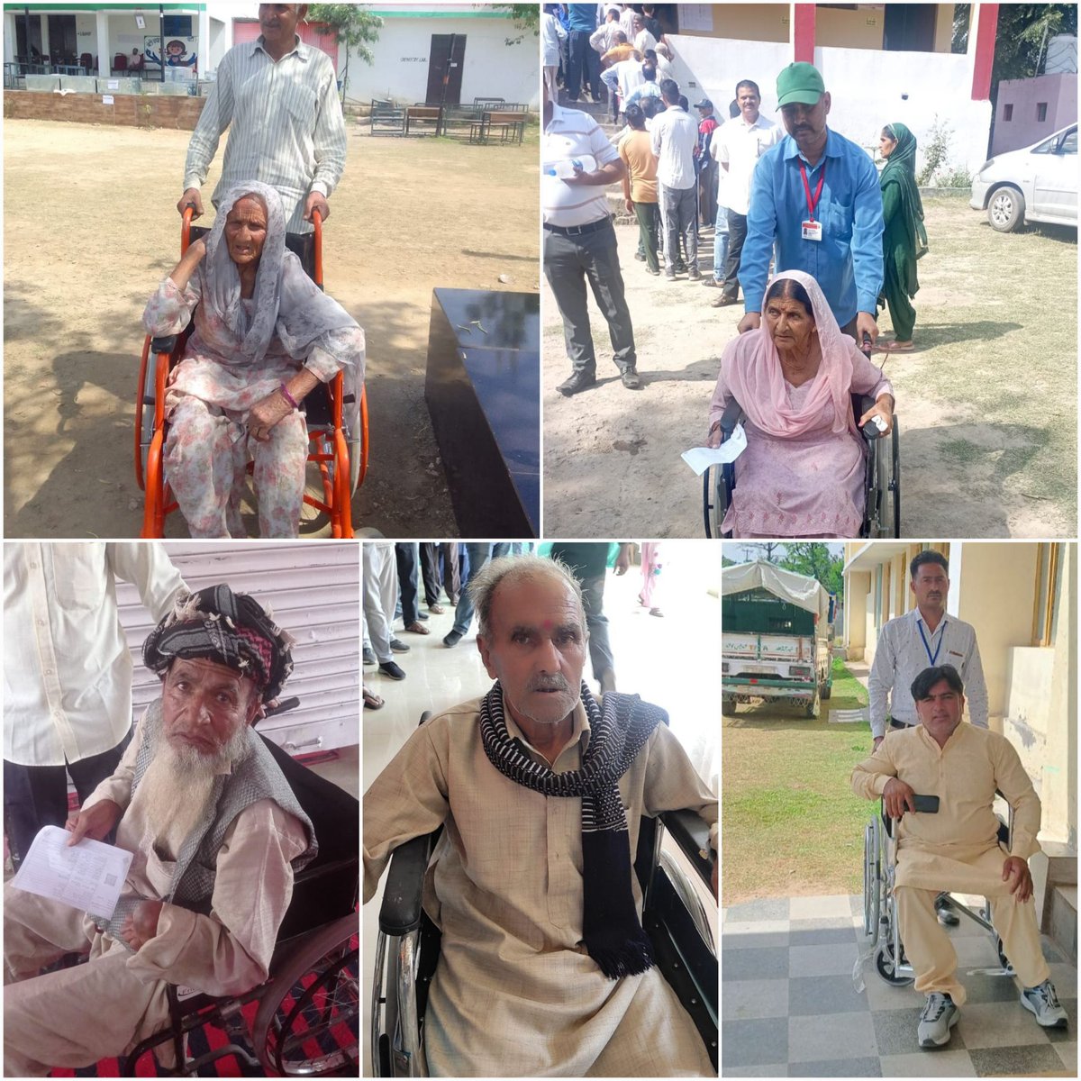 PWDs at various polling stations of Kalakote-Sunderbani AC, participating in the festival of democracy. They were also given the option of home voting, however they opted to vote at their PSs. #IVote4Sure #NoVoterToBeLeftBehind @ECISVEEP @SpokespersonECI @ceo_UTJK @diprjk