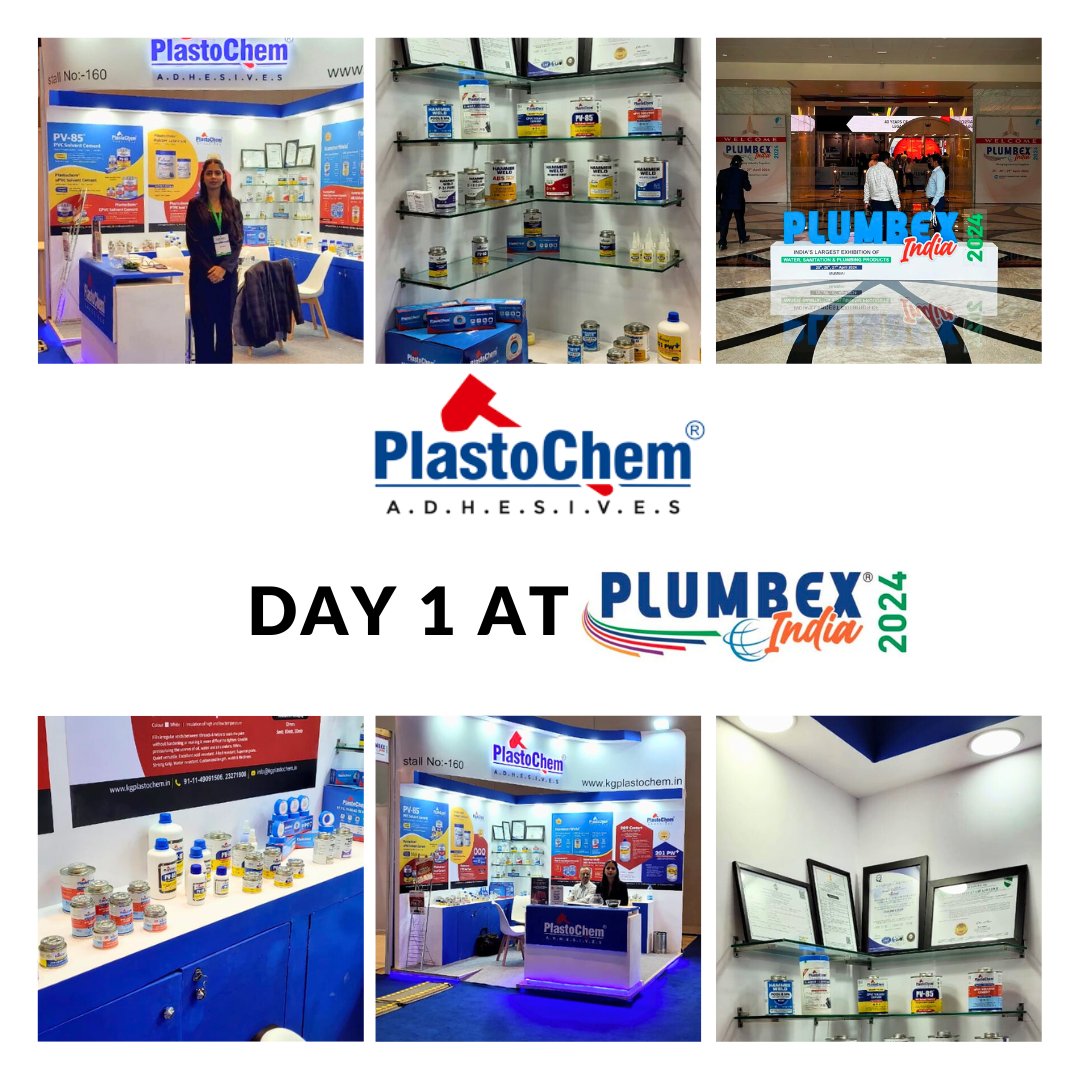Day 1 of the #PlumbexIndia 2024 exhibition. Come Visit Plastochem Adhesives at Plumbex India 2024 Stall No. 160 at Jio World Convention Centre, Mumbai between April 25th - 27th. #plastochemadhesives #plumbingindustry 
#indianplumbingassociation #plumbex2024 #JioConventionCentre