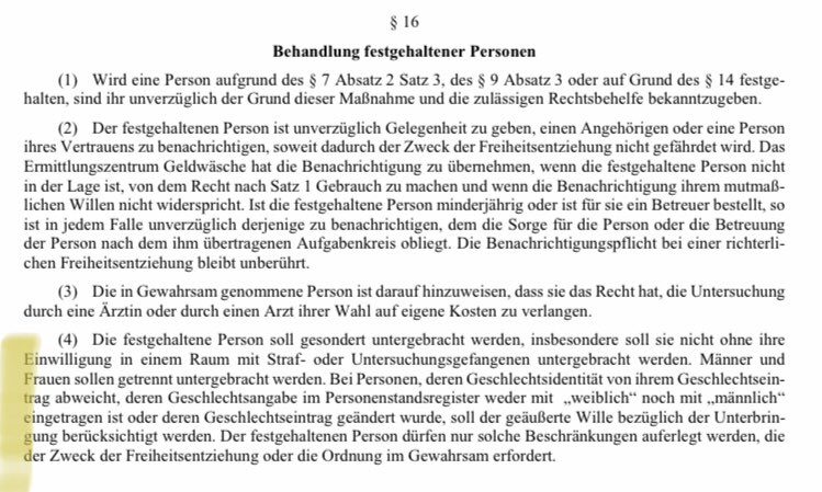 Laut Gesetzesentwurf zur Verbesserung der Bekämpfung von Finanzkriminalität, sollen Männer & Frauen zwar getrennt untergebracht werden ABER wer verkündet eine sog. „Geschlechtsidentität“ zu besitzen, dessen Wunsch soll berücksichtigt werden. /

#Selbstbestimmungsgesetz