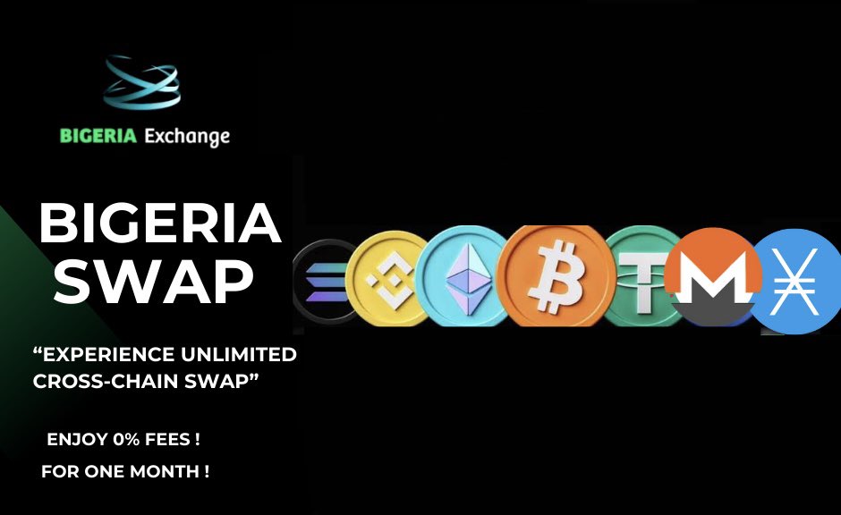 Just use Bigeria.com Swap. No Registration (KYC-free) and Available Globally 🌍 Enjoy 0% Swap Fees Across All Chains at Bigeria.com this April!🔥 🔷 Enjoy 0% Swap fees 🔷 No Registration (KYC-free) 🔷 Trusted & Secure 🔷 Deep Liquidity Swap $10 or…