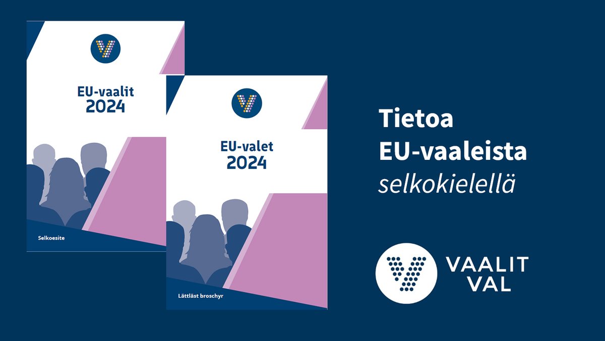 Uudessa selkoesitteessä kerromme EU-vaaleista 2024 ja äänestämisestä. 🔹Esite oikeusministeriön vaalisivuilla: vaalit.fi/selkokielista-… 🔹Esite pdf-muodossa: vaalit.fi/documents/5430… #EUvaalit2024 | #KäytäÄäntäsi