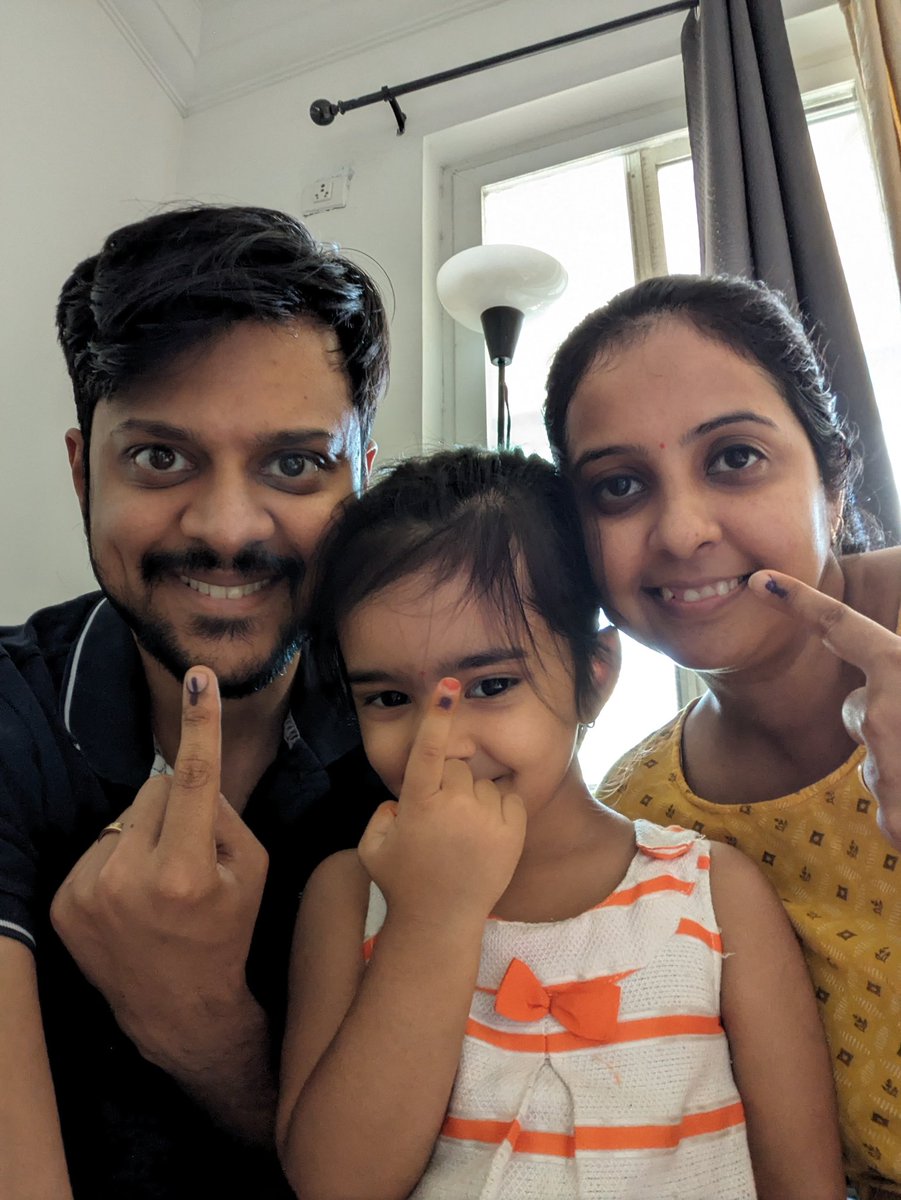Done! 
#votemaadi

P.S. She got the ink from the polling officer 😂.