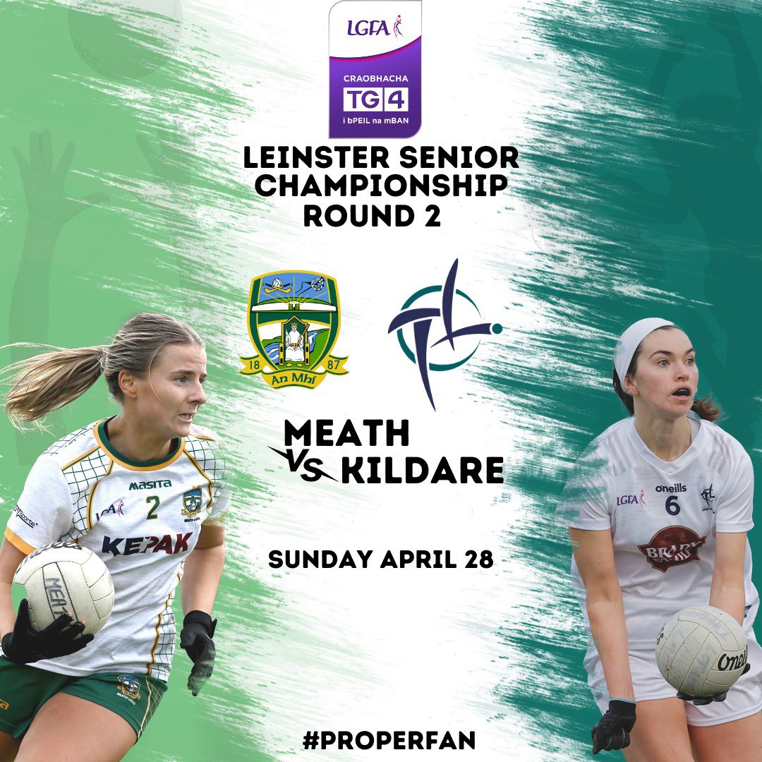 It’s Round 2 of the TG4 @LeinsterLGFA Senior Championship this weekend and a huge game in store for @meathladiesMLGF and @KildareLGFA1

Get your Tickets for all Leinster games: 👇

bit.ly/4bgemEF

#ProperFan