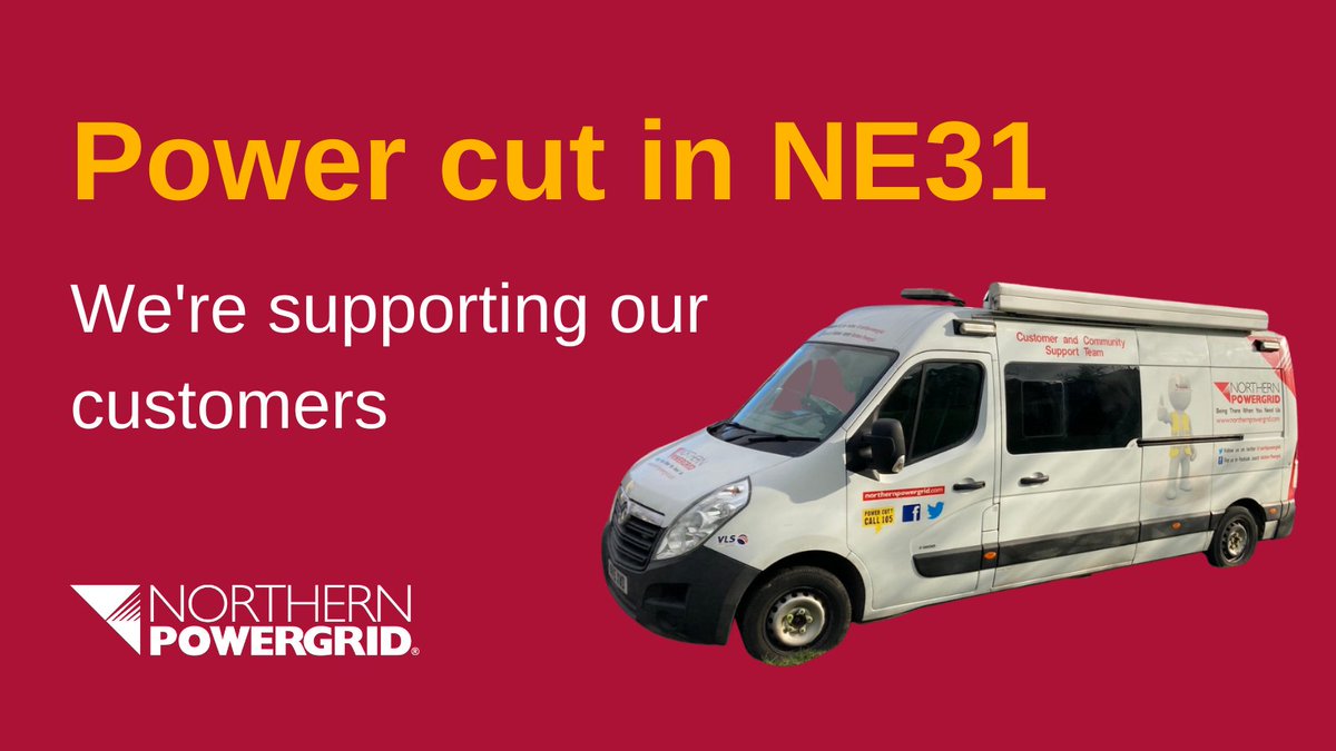 Our Customer Support Vehicle is on site supporting customers affected by the power cut in NE31 area. We are located outside 5 Marina View, Hebburn,NE31 1RX We’ve got hot water and charging facilities.