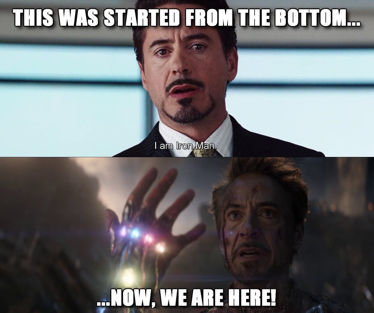 Avengers Endgame was a wild ride... a great movie imo! ...and how MCU should've ended with that movie!(too bad, Disney keeps milking the franchise since 2021)

...also, Happy 5th Anniversary🎉

#FlashbackFriday
#AvengersEndgame #IAmIronMan
#MarvelCinematicUniverse 
#IronMan #Meme