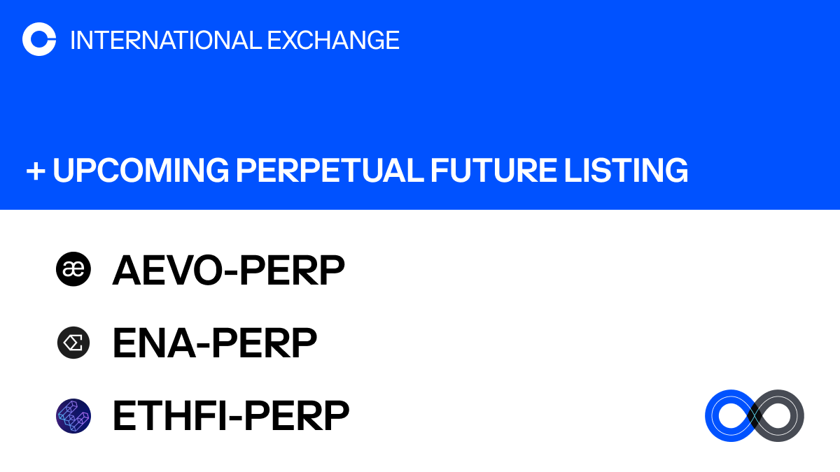 #اخبار | أعلنت منصة @CoinbaseIntExch عن إدراج #العملات_المشفرة #AEVO #ENA #ETHFI في تداولات العقود الاجلة (فيوتشر)  بتاريخ 2 مايو
$aevo $ena $ethfi