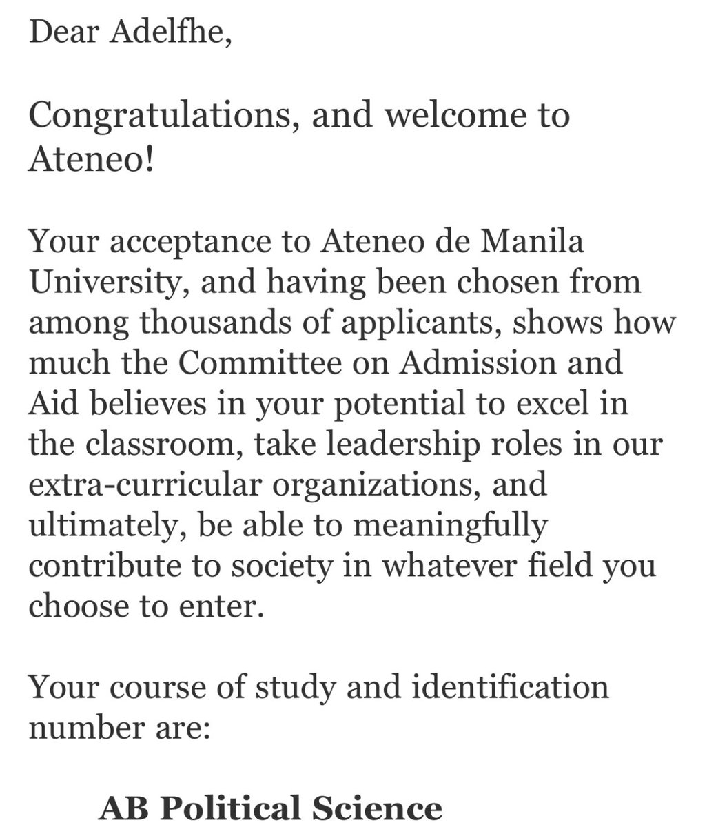 I was rejected sa Ateneo SHS BUT THAT’S OKAY IT’S MY TURN TO REJECT THEM CHARIZZZ THANK YOU ATENEO OBF 💙🦅