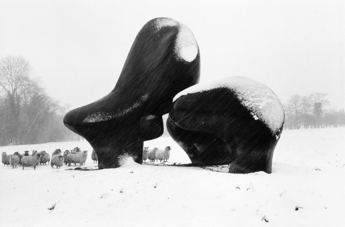 Henry Moore's 'sheep piece' - by John Loengard (1934 - 2020), American