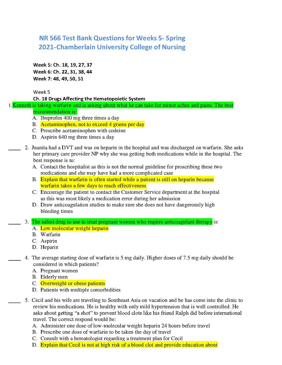 Alizai1587850's tweet image. NR 566 Test Bank Questions for Weeks 5 Chamberlain University College of Nursing LATEST UPDATE  
hackedexams.com/item/8551/nr-5…  
#nr566 #TestBank #TestBankQuestions #Nursing #ChamberlainUniversityCollegeofNursing #hackedexams