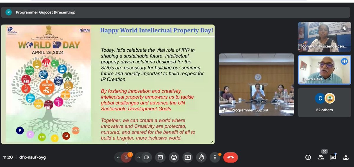 @DDNewslive @GujScienceCity @InfoGujarat @PIB_India @sstpdst @cgpdtm_india @PIC_GUJCOST @PIBAhmedabad @SciComm_India @mkbhavuni78 On the occasion of #World IP Day, members of #IP Cells established by #GUJCOST are sharing the best IP practices of their institutions...

#Creativity
#Innovation