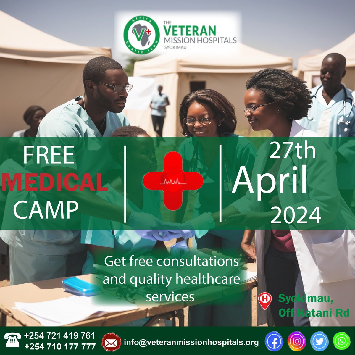 Come to our medical camp this Saturday! Get free medical consultation with our experts and let us take care of your health! #medicalstudent #medical #medicalcamp #syokimau #athiriver #health