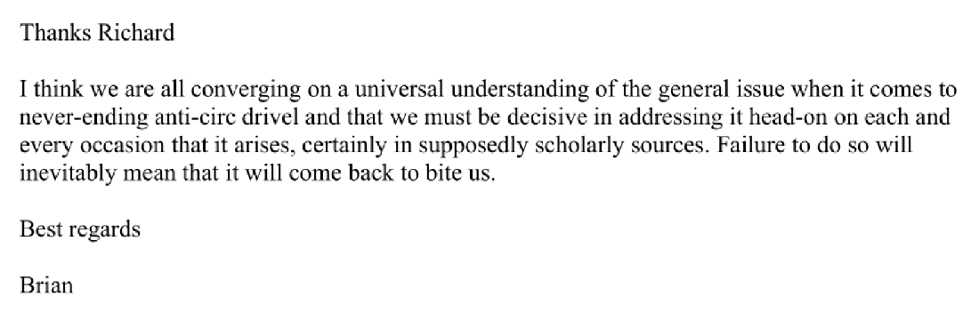 cutfraud's tweet photo. Morris responds by pressing his disciples to remain ever-vigilant in their struggle against "anti-circ drivel".

Source documents, released via NIH FOIA 60103: https://t.co/WXVMmzQnwV https://t.co/ZOGyCteXdD