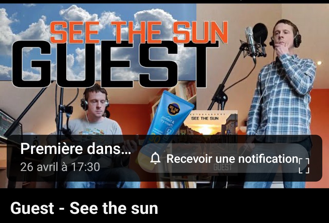 New video on YouTube : 'See the sun', extract from the album 'See the sun' youtu.be/UL7_W5t3TAI?si… . . . #indierock #indiefolk #indiemusic #video #musicvideo #guest #guesttheband #clip