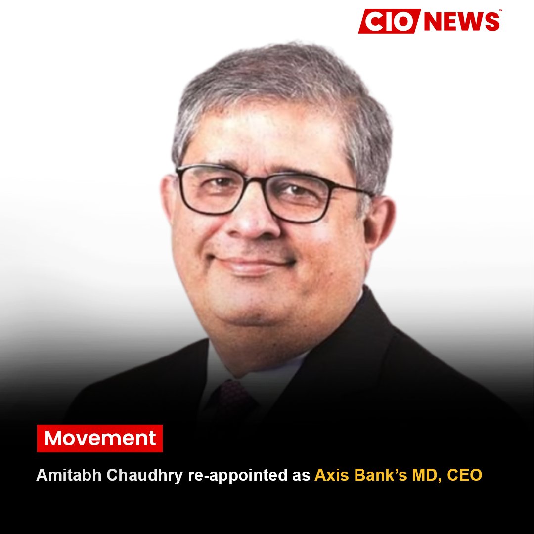 Amitabh Chaudhry re-appointed as Axis Bank’s MD, CEO
To know more about it read our full article here:

cionews.co.in/amitabh-chaudh…
.
#cionews #newsdesk #dailynews #trendingnews #newsoftheday #AmitabhChaudhry #AxisBank #BankingNews #CEOAppointment #LeadershipUpdate #BankingIndustry