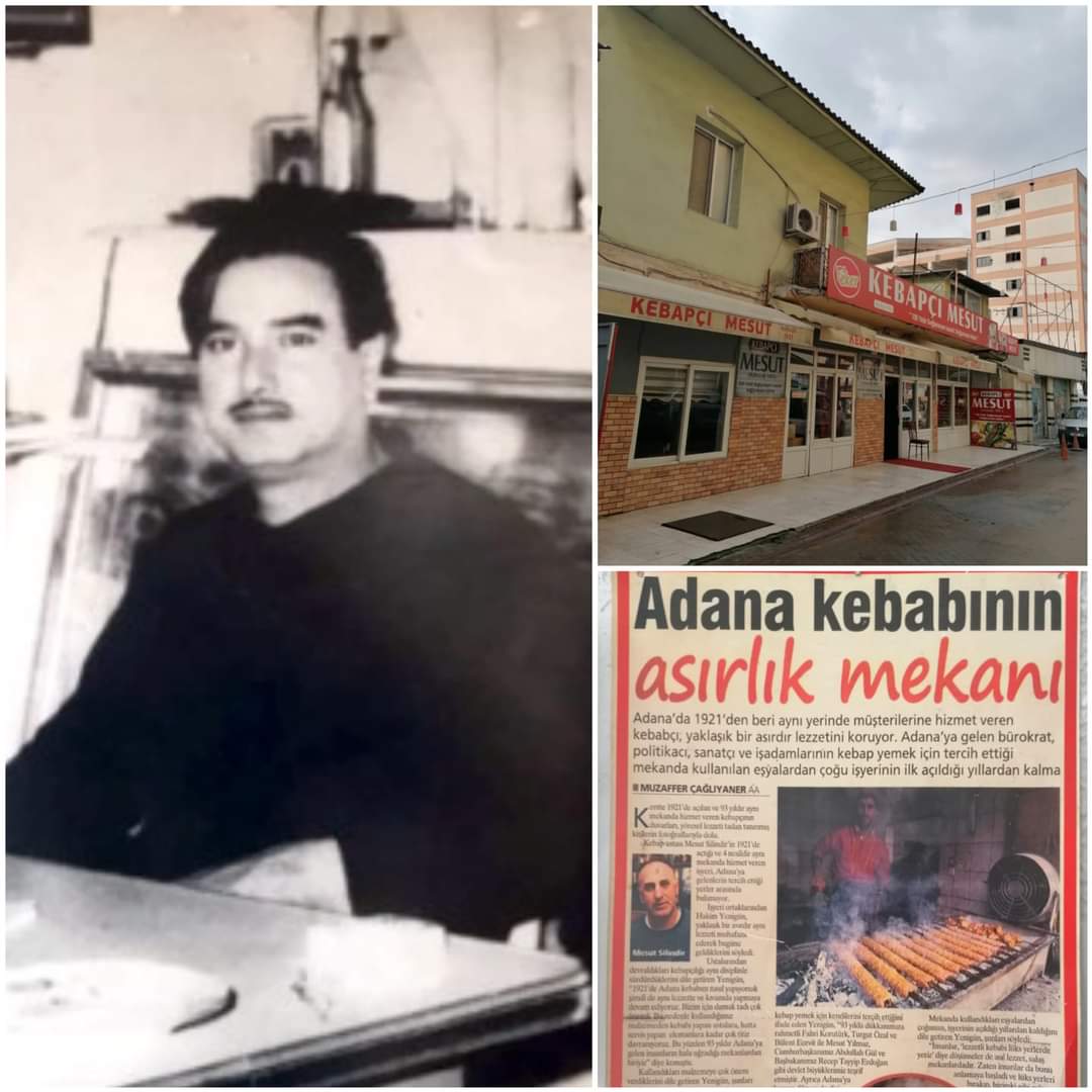Adana'mızda bir asırlık lezzet.. KEBAPÇI MESUT 1981 yılında aramızdan ayrılan Kebapçı Mesut Silindir'in 1921'de açtığı, nesilden nesile devam ettirdiği lezzetli Adana kebabı, Kocavezir mahallesinde eski yerinde sunulmaya devam ediyor.