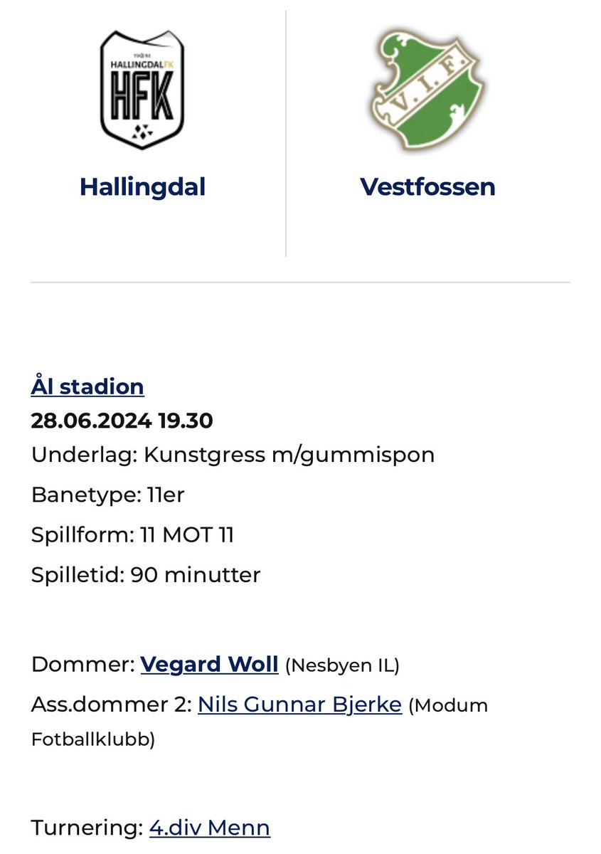 🚨BANEHOPPERALARM🚨 @HallingdalFK sin hjemmekamp mot Vestfossen spilles på Ål stadion, veldig sjeldent det er seniorkamper der. Flyttet grunnet Landkappsleik på Gol. Rt gjerne @Kald_Kaffe @paabortebane @nordicstadiums_ @MariusHelgaa