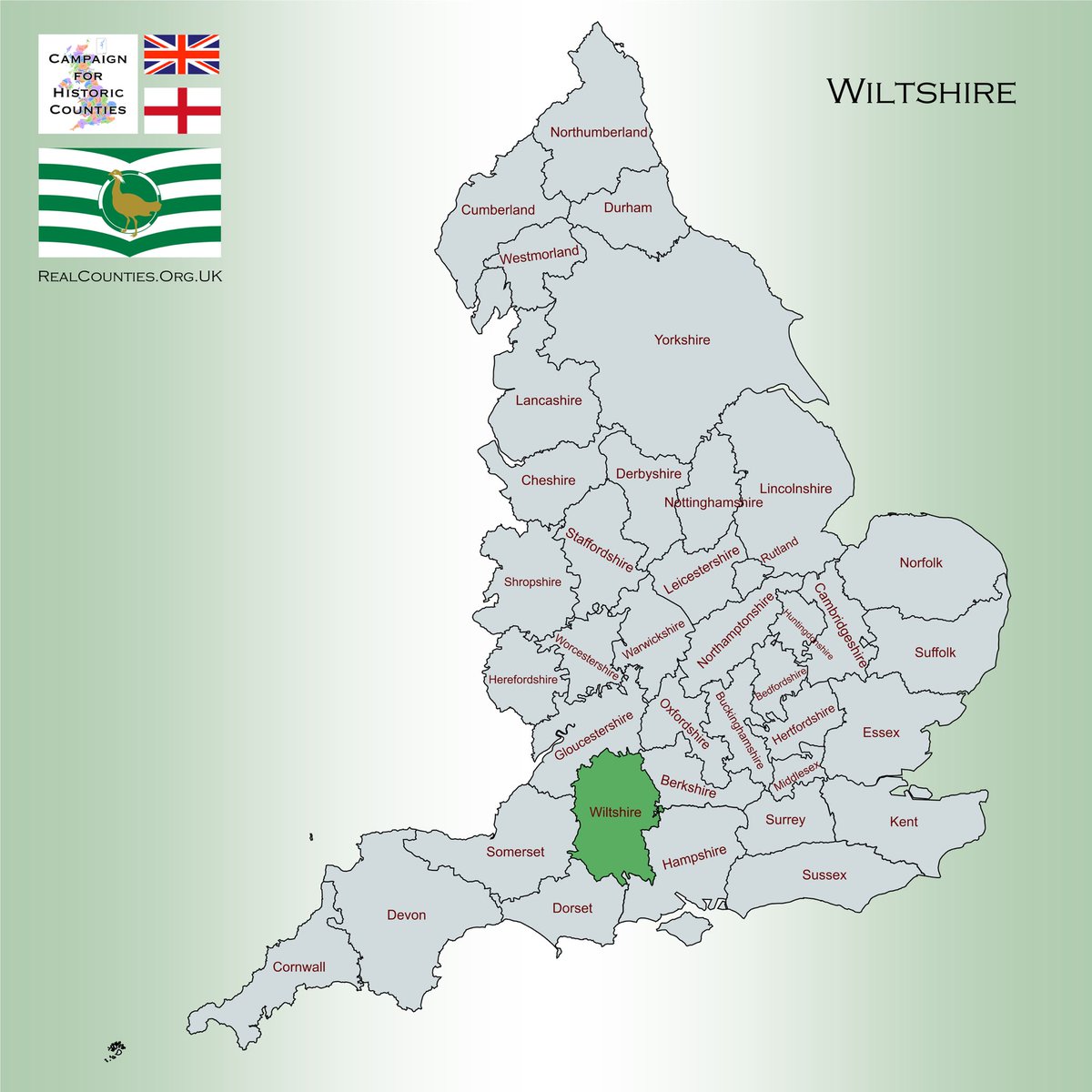 Wiltshire is a county of the West Country.

Wholly landlocked, it has borders with five other counties.

#Wiltshire is characterised by its high downland and wide valleys.

Salisbury Plain lies in the heart of Wiltshire.

🇬🇧 #HistoricCounties | #RealCounties 🏴󠁧󠁢󠁥󠁮󠁧󠁿