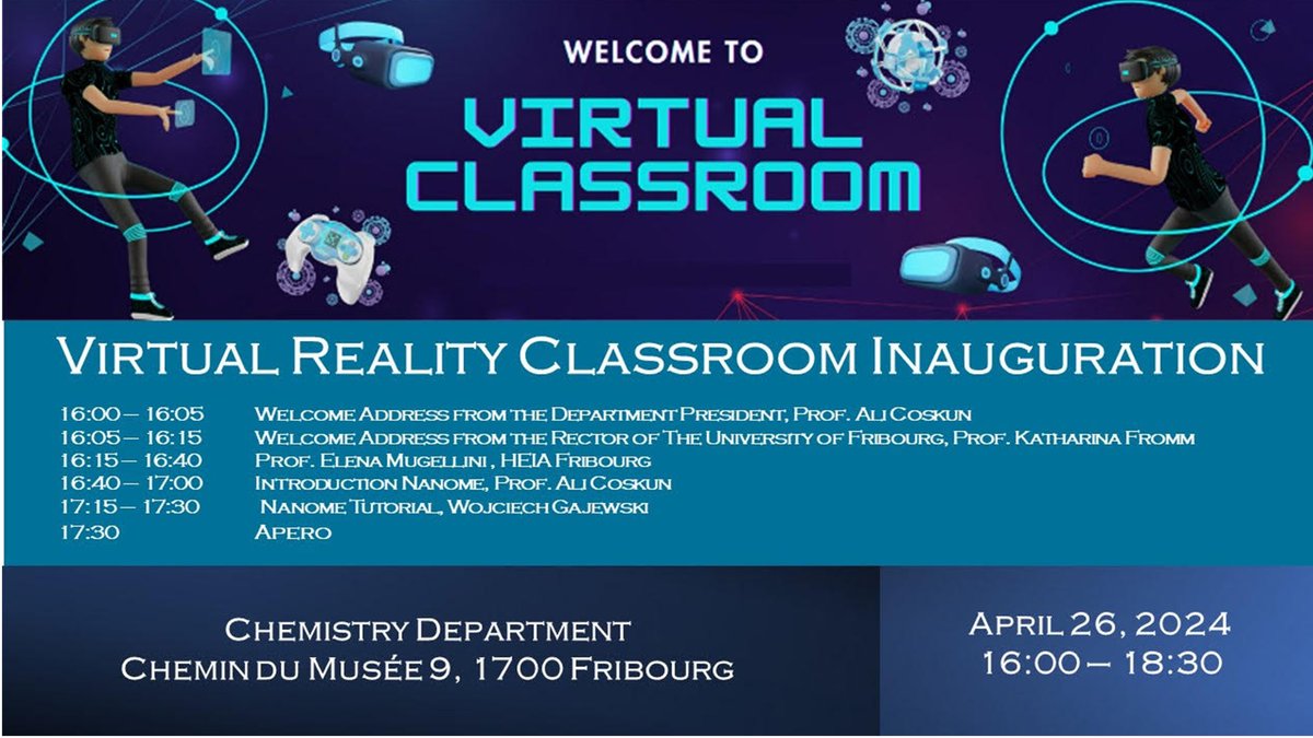 Come and join us for our Virtual Reality Classroom Inauguration! It is today at 4 pm at the big auditorium of the @unifrChemistry. We are looking forward to seeing you there!