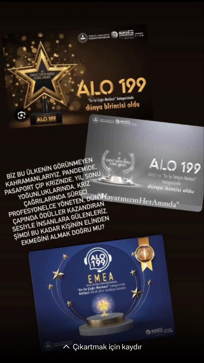 Alo199 NeOlacak🚨🚨🚨
#Alo199issizKaliyor 
Yıllardır büyük bir özveri ile çalıştığımız Dünya çapında çağrı merkezi sektöründe 1.likleri olan Nufus ve Vatandaşlık İşleri İletişim Merkezi Alo199 çalışanları ve aileleri sizlerin desteğini bekliyor🙏 
<a href="/isikhanvedat/">Prof. Dr. Vedat Işıkhan</a> 
<a href="/AliYerlikaya/">Ali Yerlikaya</a>