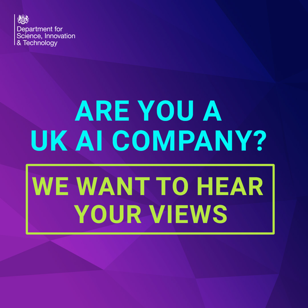 Working in AI in the UK? Have your say! We’re undertaking research to better understand the UK AI sector and how it’s growing – that will help inform government policy. Take the online survey at: gov.uk/government/pub…