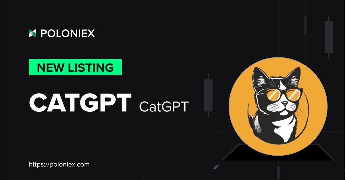 🚀 Poloniex New Listing $CATGPT @CATGPT_MeMe ✅ Deposit open on April 26th, 05:00 (UTC) ✅ Full trading enable on April 26th, 06:00 (UTC) Details: support.poloniex.com/hc/en-us/artic…