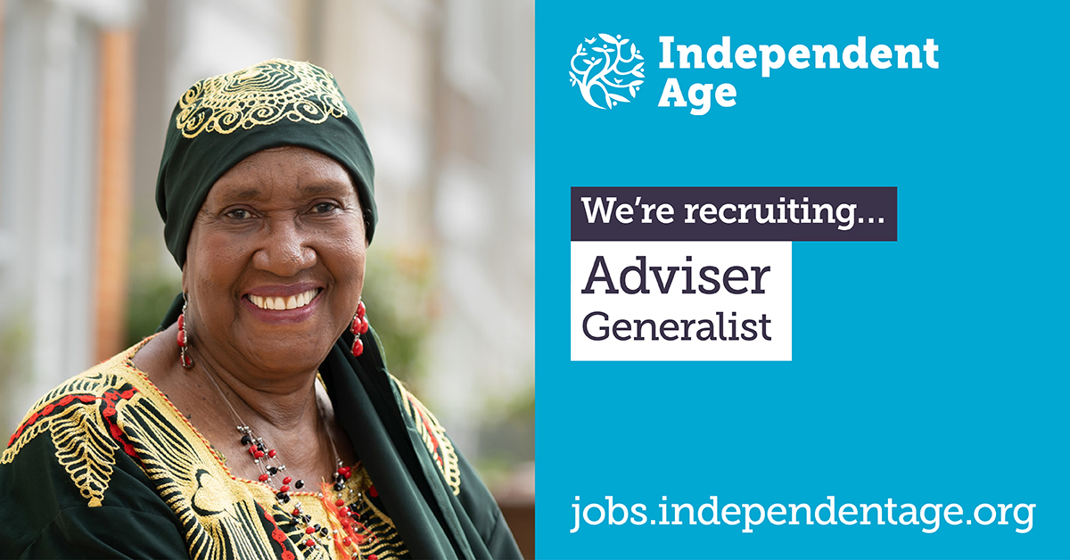 We're #recruiting an Adviser (Generalist). We are looking for applicants with a good level of knowledge of welfare benefits, social care and housing as well as experience in a high-volume advice service. Closes 6 May 📆 Apply here: jobs.independentage.org/Vacancy.aspx?r…