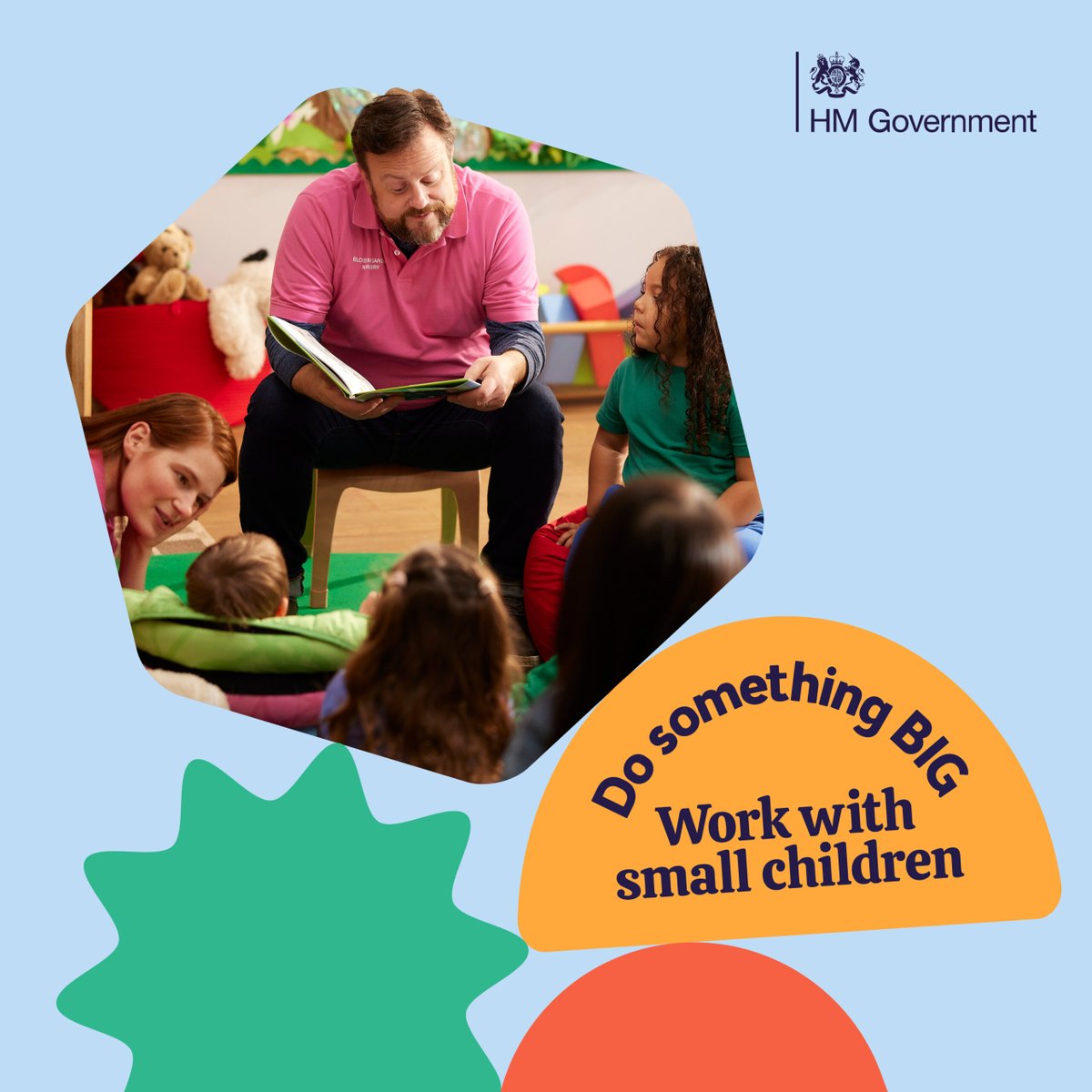 Use your imagination to bring theirs to life. #DoSomethingBig – work with small children Find out about a Level 3 Early Years Educator course at AEW bit.ly/3W1E37x ‘Search early years careers’ or visit the website earlyyearscareers.campaign.gov.uk bit.ly/4aCPbw5