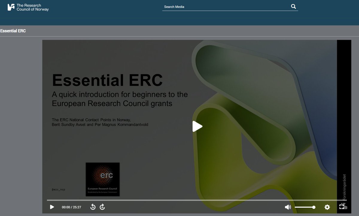 Ambitious, with great idea, but not really familiar with the ERC? Get it right the first time, see our short introduction to the basics of ERC funding. videoportal.rcn.no/#/videos/9dc18…