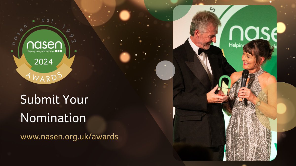Only one month left to get your nominations in for the nasen Awards! Don't miss out on this chance to shine a spotlight on those making a real impact in the world of Special Educational Needs and Disabilities (SEND). 🏆 
 #nasenAwards #SEND #Inclusion

nasen.org.uk/awards