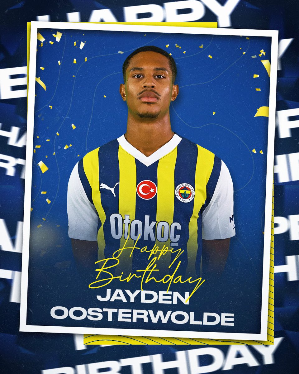Bugün futbolcumuz Jayden Oosterwolde'nin doğum günü. Mutlu yıllar Jayden! 🎂🎉