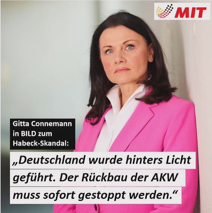 Wegen der #AKWFiles muss sich #Habeck im Energieausschuss erklären. @gitta_connemann in @BILD: „Deutschland wurde hinters Licht geführt. Als erstes muss der Rückbau der letzten Kernkraftwerke sofort gestoppt werden.“ 👉 m.bild.de/politik/inland…
