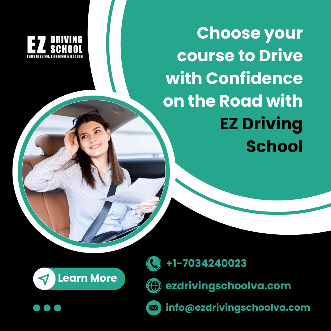 Gain the skills you need to drive confidently with EZ Driving School! Whether you're a beginner or looking to brush up on your driving abilities, we offer courses tailored to your needs. Learn more now!

#ezdrivingschool #northernvirginia #onlinedrivingcourse