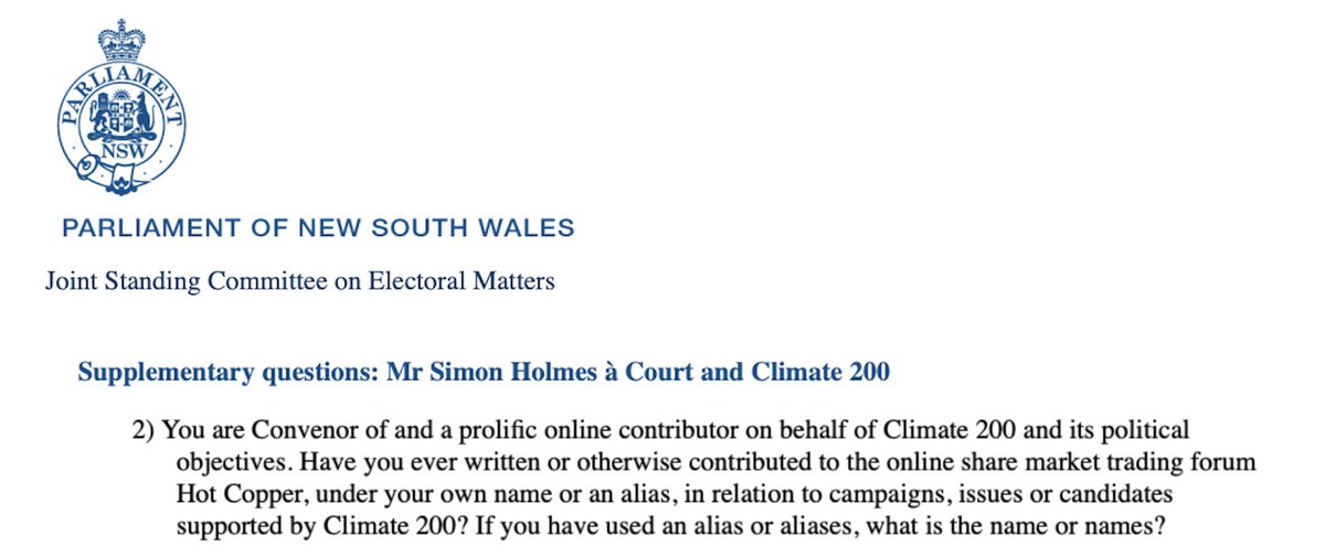 some (undisclosed) NSW MP wants to know if i post on 'hot copper', personally or as a sockpuppet. today i learnt that hot copper is a website for stock market gossip, not pictures of scantily clad law enforcement officers.