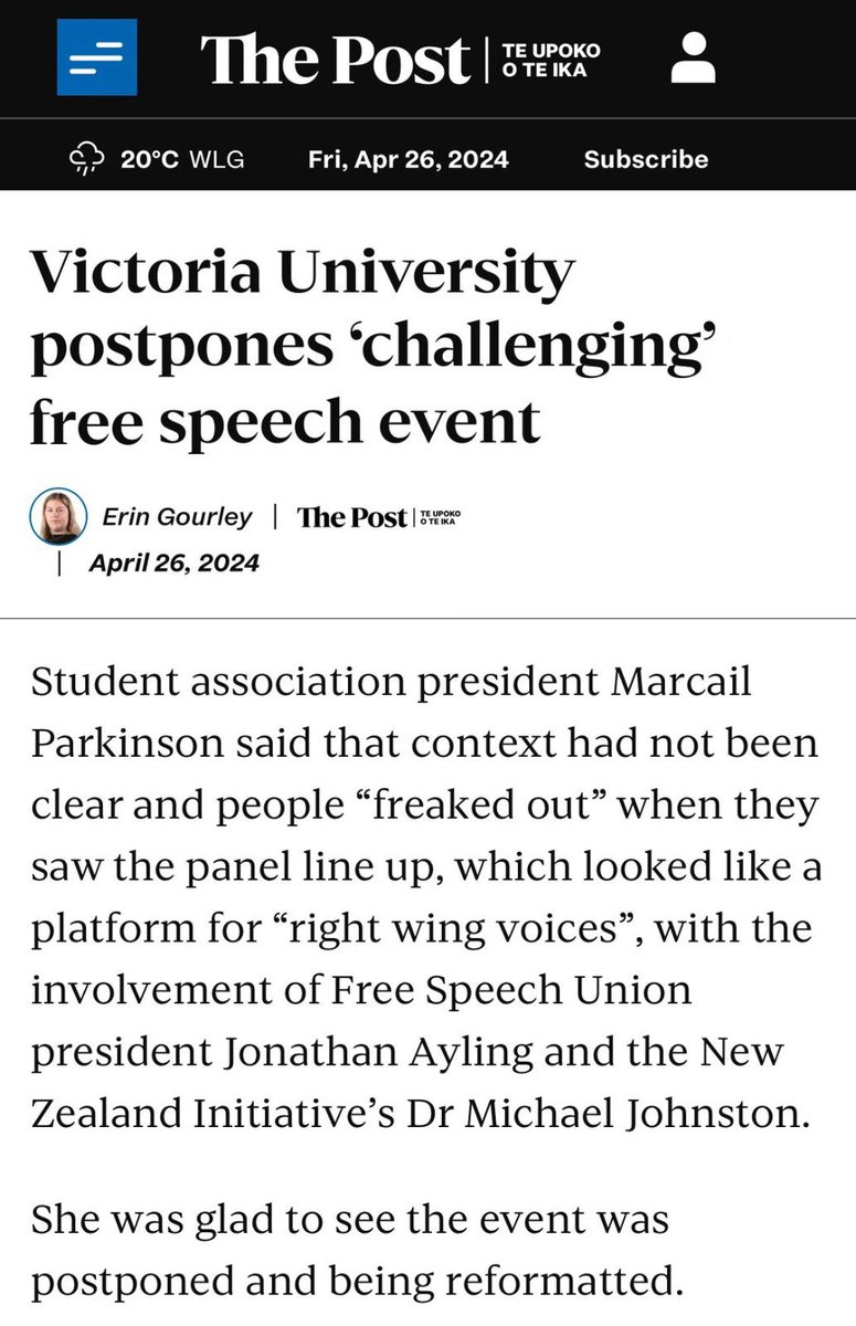 Here we have the tragi-comic spectacle of a debate on free speech being shut down because students are “freaked out” that it includes “right wing” voices. I've read about lions on the yellow brick road showing more courage than the university leadership here.