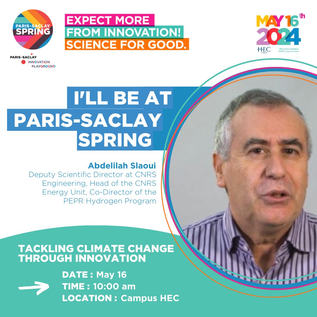 🌎🌡À l’occasion de #ParisSaclaySPRING, le jeudi 16 mai 2024 à @HECParis, assistez à une table ronde sur le thème de la lutte contre le changement climatique grâce à l’#innovation. ▶ paris-saclay-spring.com