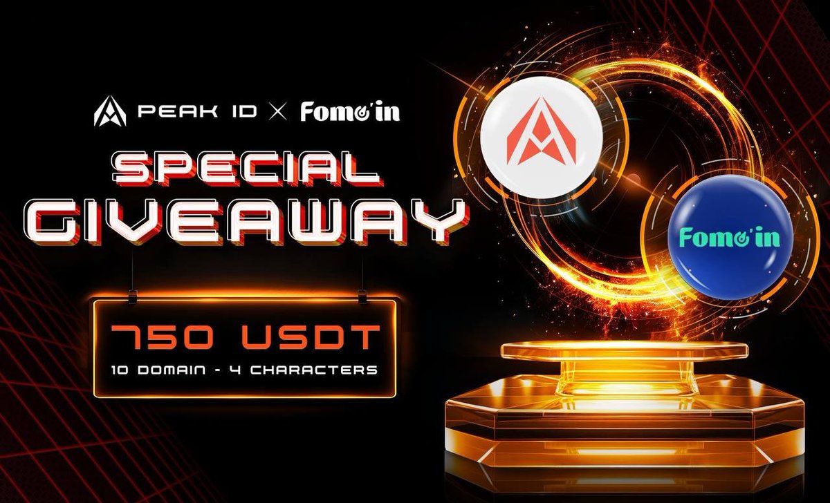 👏#PeakID x #Fomoin Partnership #Giveaways 🎁 Giveaway Total: $750 (10 domains on Scroll 4 characters) ✅ Follow @Peak_id & @Fomo__in ✅ RT & Like ✅ Tag 3 in the Comment & Leave your Scroll address⤵️ ⏳ 72H #Giveaway #CryptoAirdrop #Airdrops #Airdrop #Bitcoin #memecoin