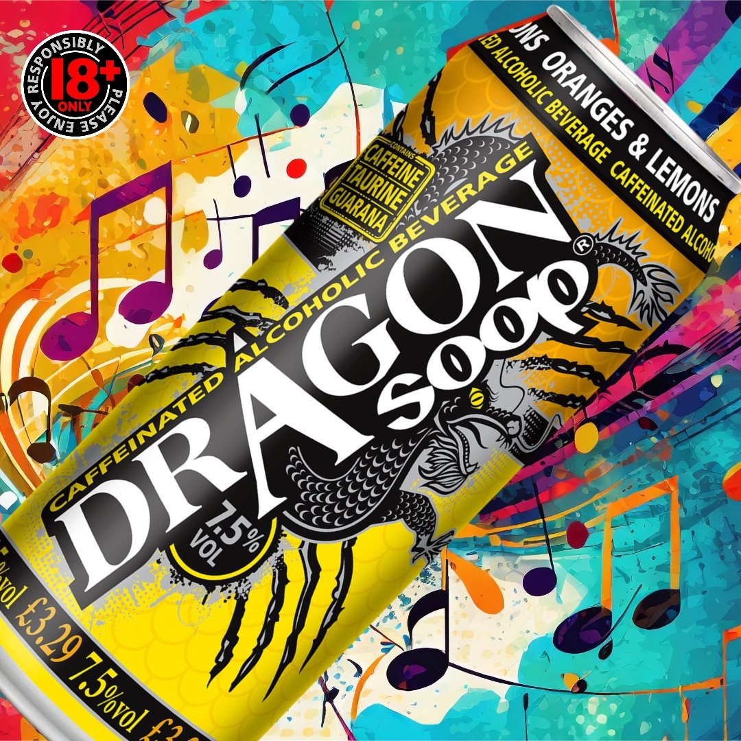 Hit us up with your #weekend playlist. We'll start... Soopersonic Oasis Sooper Base Niki Minaj Sooperstylin' Groove Armada >> dragonsoop.com/stockists 7.5% ABV. Contains Caffeine, Taurine & Guarana. 18+ only. Please enjoy #dragonsoop responsibly