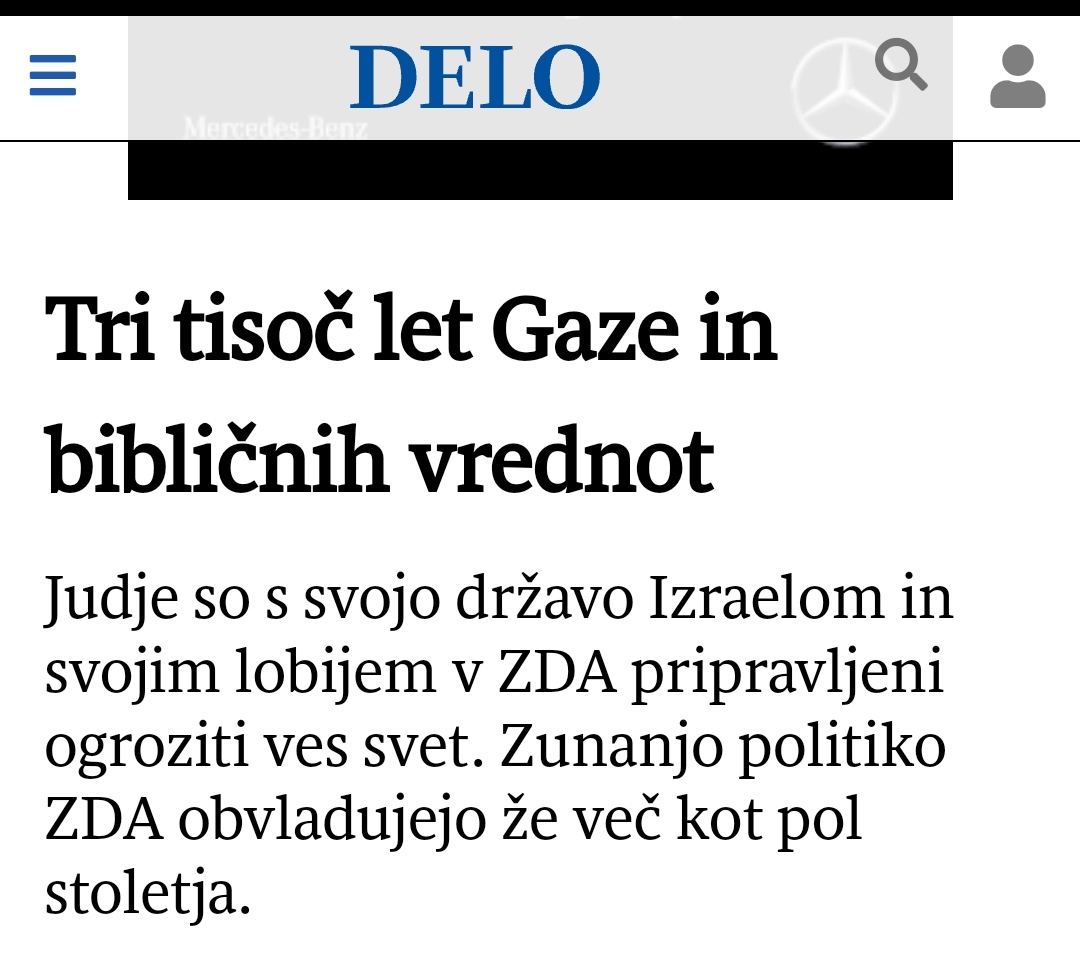 Slovenia's state-owned newspaper Delo writes about how Jews, with the help of its lobby within the US congress, control the entire world. Although Delo is considered to be 'leftist', it reads like a Nazi Party propaganda.