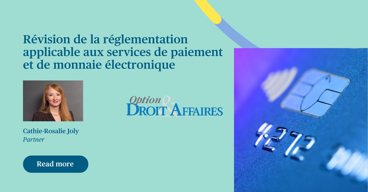 Services de paiement et de monnaie électronique : révision de la réglementation européenne
Consultez la synthèse des modifications en discussion, préparée par notre associée <a href="/JOLYCathie/">JOLY Cathie-Rosalie</a> dans <a href="/Option_DA/">Option Droit & Affaires</a> du 17 avril (accès abonnés) 👇 2bird.ly/44dF6Da