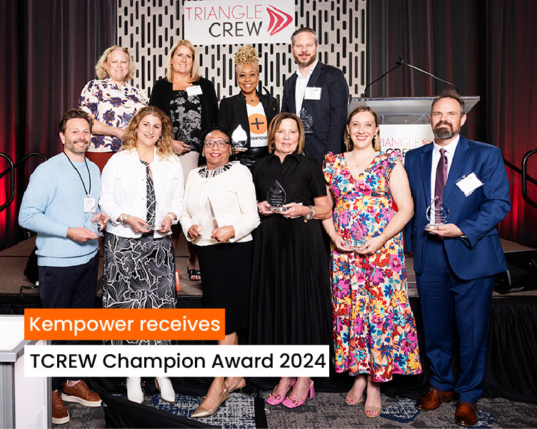 Kempower has been honored with the 2024 TCREW Champion Award for Economic Development, as we contributed significantly to job creation in the Triangle region of North Carolina. We want to thank @Triangle_CREW for the award and @DurhamChamber for the trust and nomination!