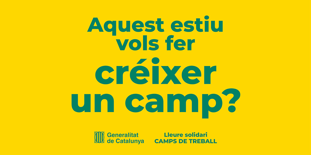 😎 Aquest estiu pots fer créixer un camp! 🍀 Si tens entre 14 i 29 anys i vols viure una experiència de contacte i d’intercanvi en comunitat, els camps de treball t’esperen Consulta'n l'oferta! Les inscripcions ja són obertes i acaben el 30 d'abril 🔗jovecat.gencat.cat/ca/temes/vacan…