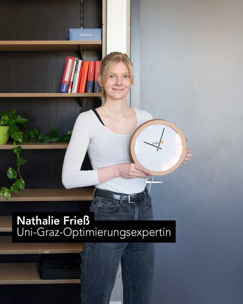World Intellectual Property Day: Heute stellen wir dir eine der Erfinder:innen an der #unigraz vor. Nathalie Frieß hat eine Uhr entwickelt, die dir zeigt, wann es am besten ist, Strom zu verbrauchen: 🔗 uni-graz.at/de/neuigkeiten… #weworkfortomorrow #universityofgraz